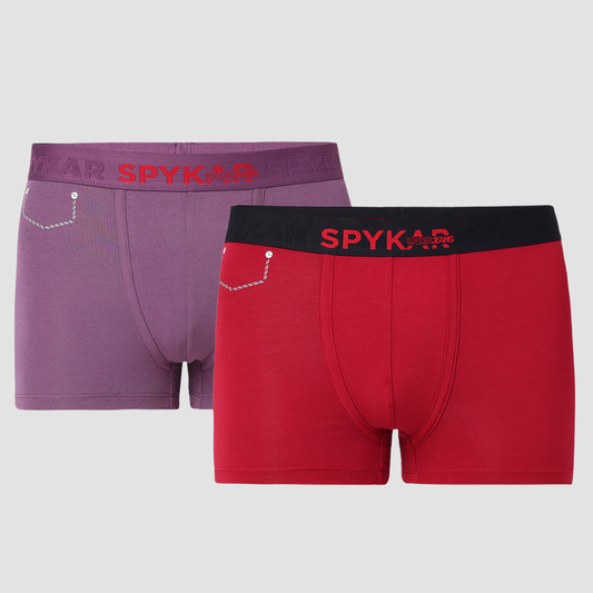 Underjeans Pack Of 2 Cotton Blend Solid Mid-Rise Trunks