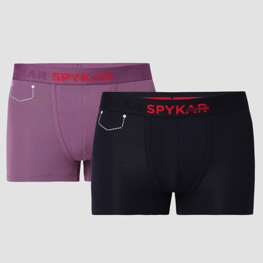 Underjeans Pack Of 2 Cotton Blend Solid Mid-Rise Trunks