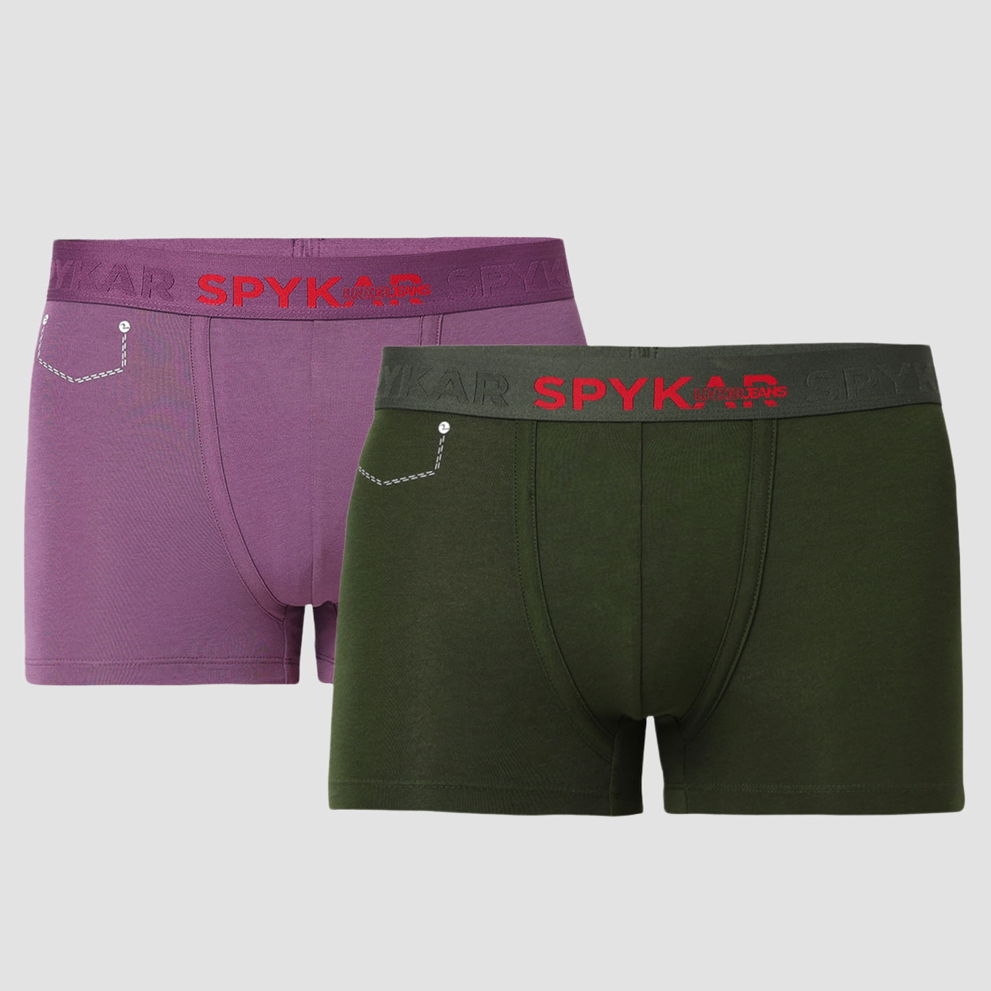 Underjeans Pack Of 2 Cotton Blend Solid Mid-Rise Trunks