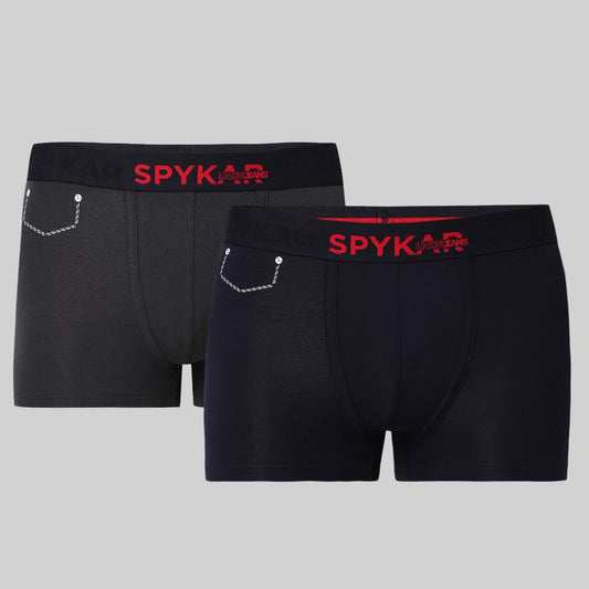 Underjeans Pack Of 2 Cotton Blend Solid Mid-Rise Trunks