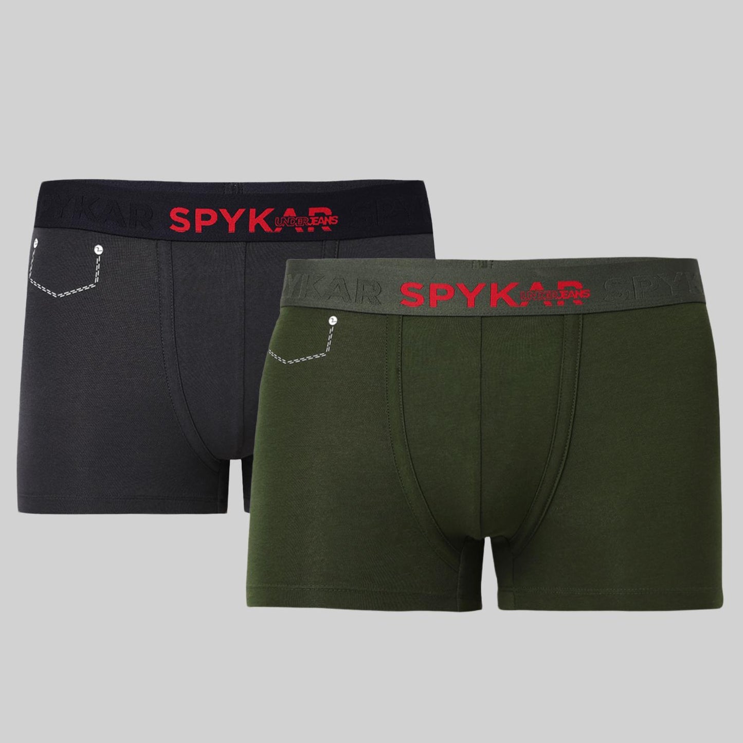 Underjeans Pack Of 2 Cotton Blend Solid Mid-Rise Trunks