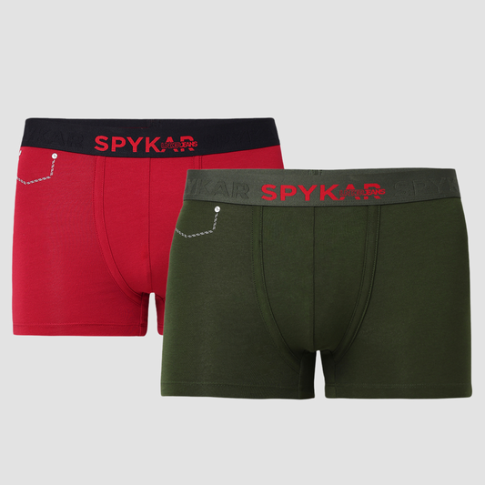 Underjeans Pack Of 2 Cotton Blend Solid Mid-Rise Trunks