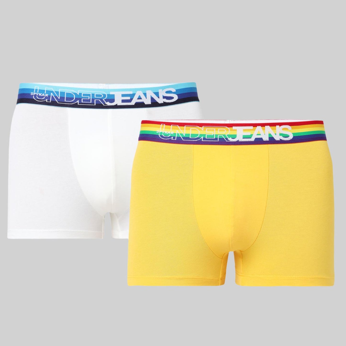 Underjeans Pack Of 2 Cotton Blend Solid Mid-Rise Trunks