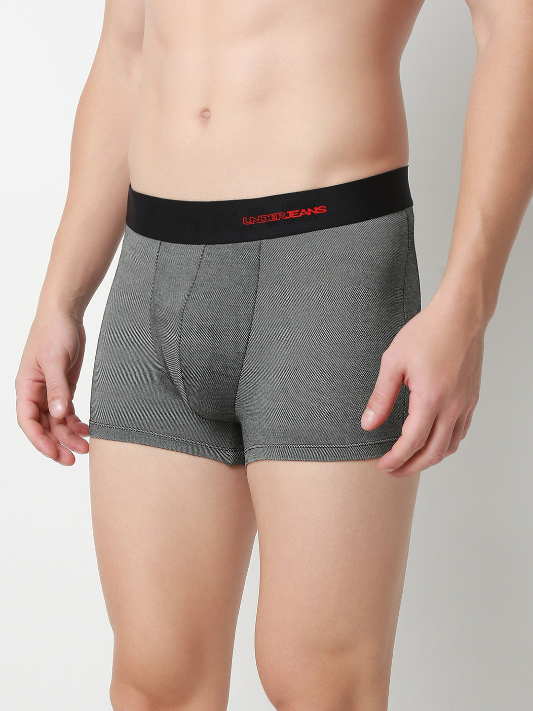 UnderJeans by Spykar Men Solid Dark Denim Black Trunk