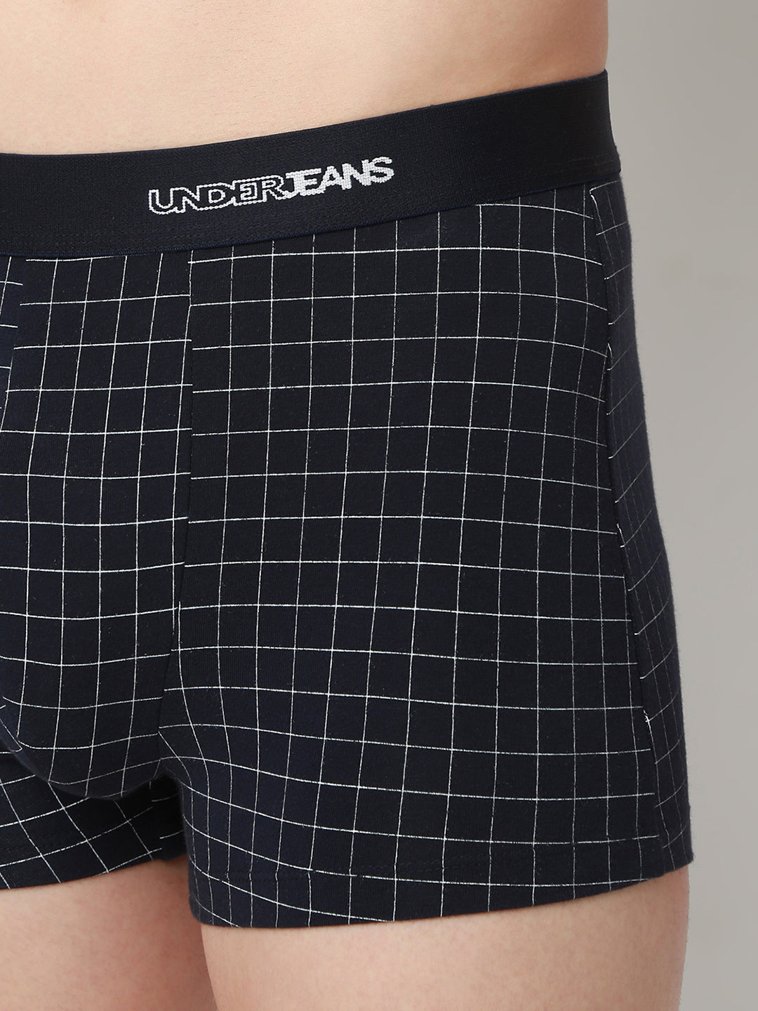 UnderJeans by Spykar Men Printed Navy Checks Trunk