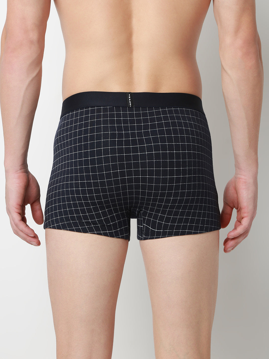 UnderJeans by Spykar Men Printed Navy Checks Trunk