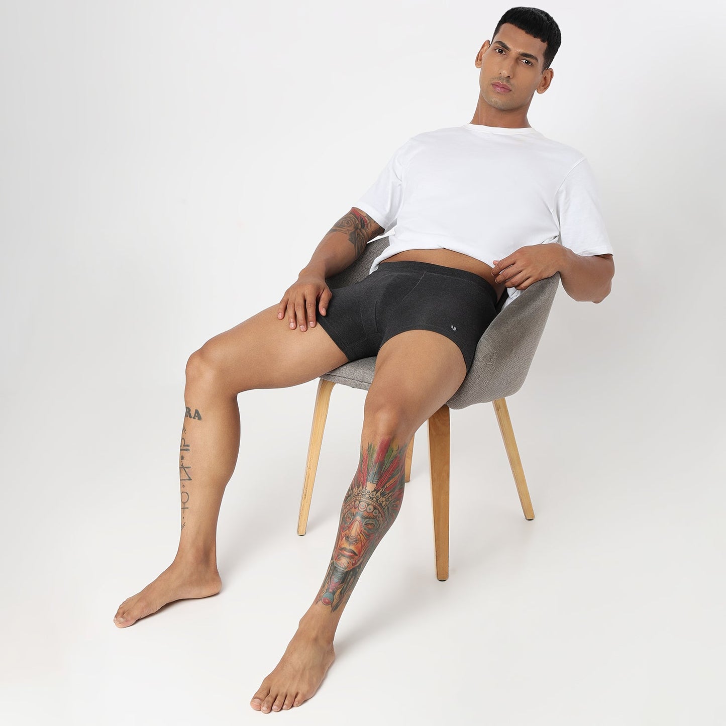 Underjeans Dark Grey Spandex Trunk