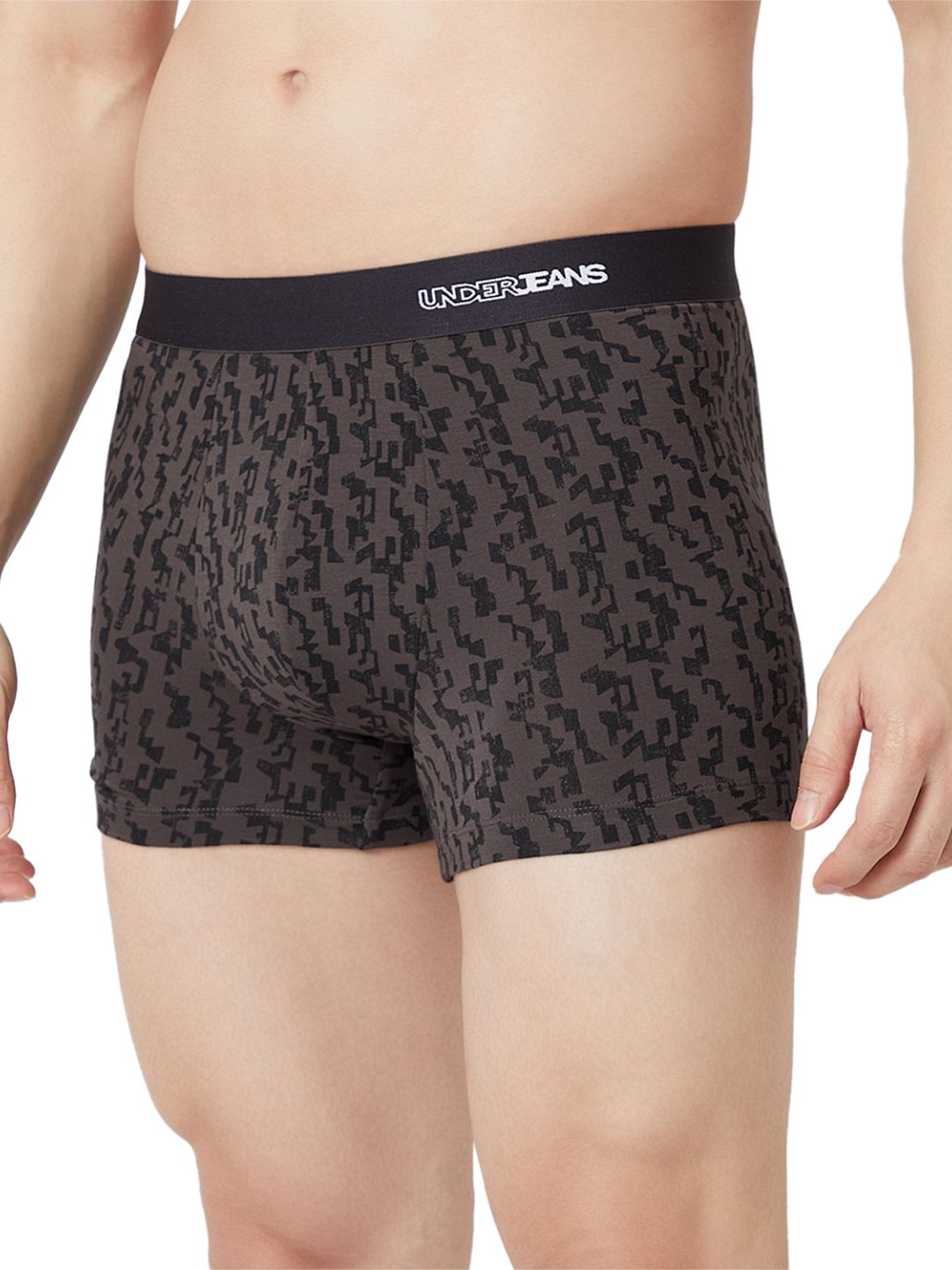 UnderJeans by Spykar Men Printed Grey Black Trunk