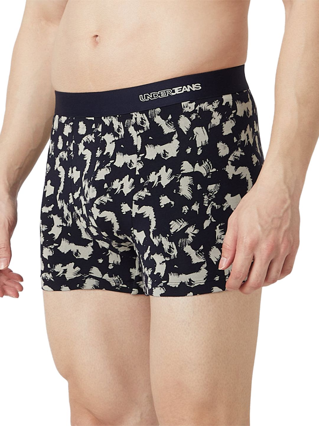 UnderJeans by Spykar Men Printed Navy Ecru Trunk