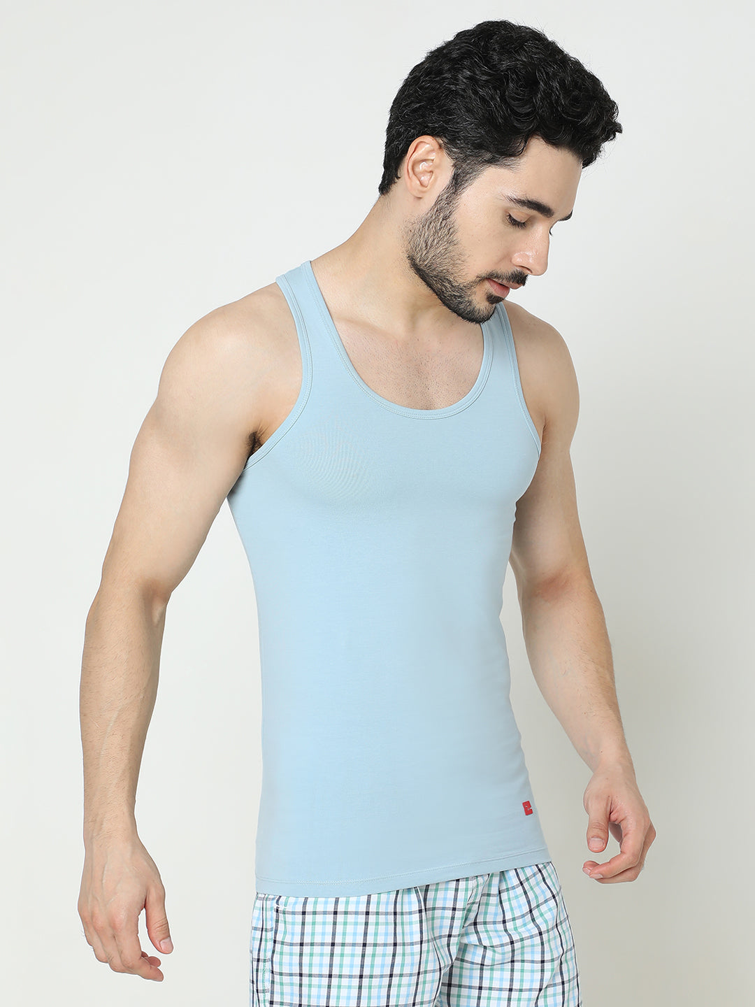 Underjeans by Spykar Men Premium Light Blue Vest