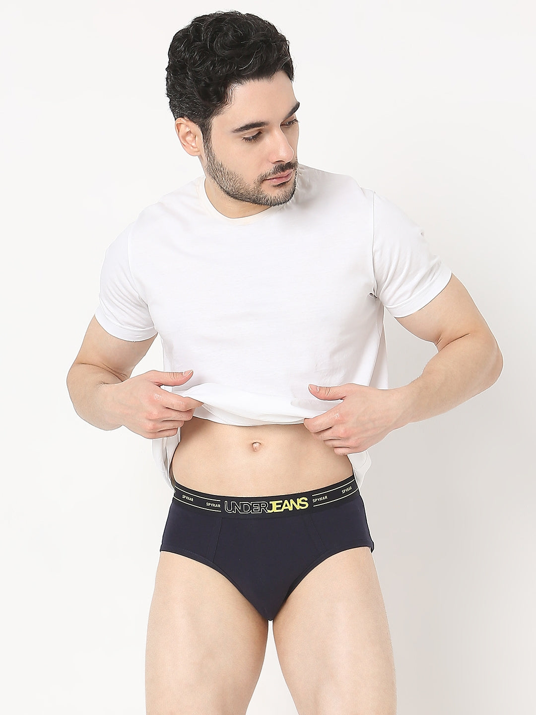 Underjeans By Spykar Cotton Blend Briefs for Men (Pack of 3)