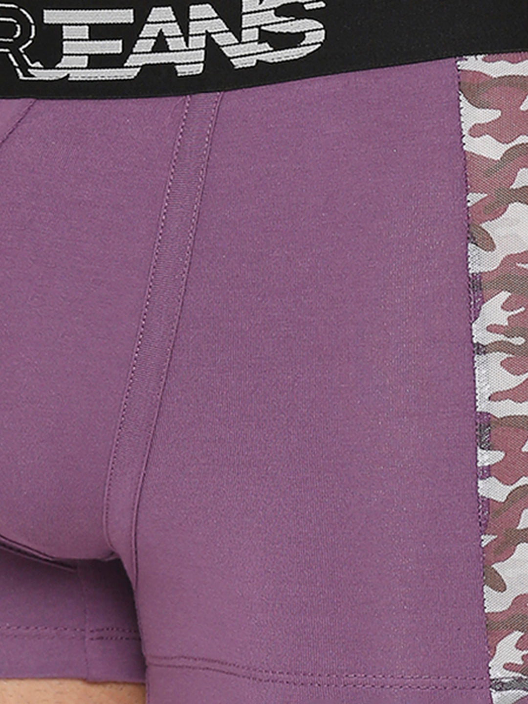Men Premium Dull Purple Cotton Blend Trunk - UnderJeans by Spykar