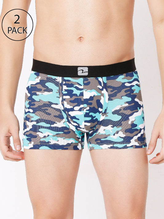 Men Premium Cotton Blend Camo 2 Trunk - (Pack of 2)- UnderJeans by Spykar