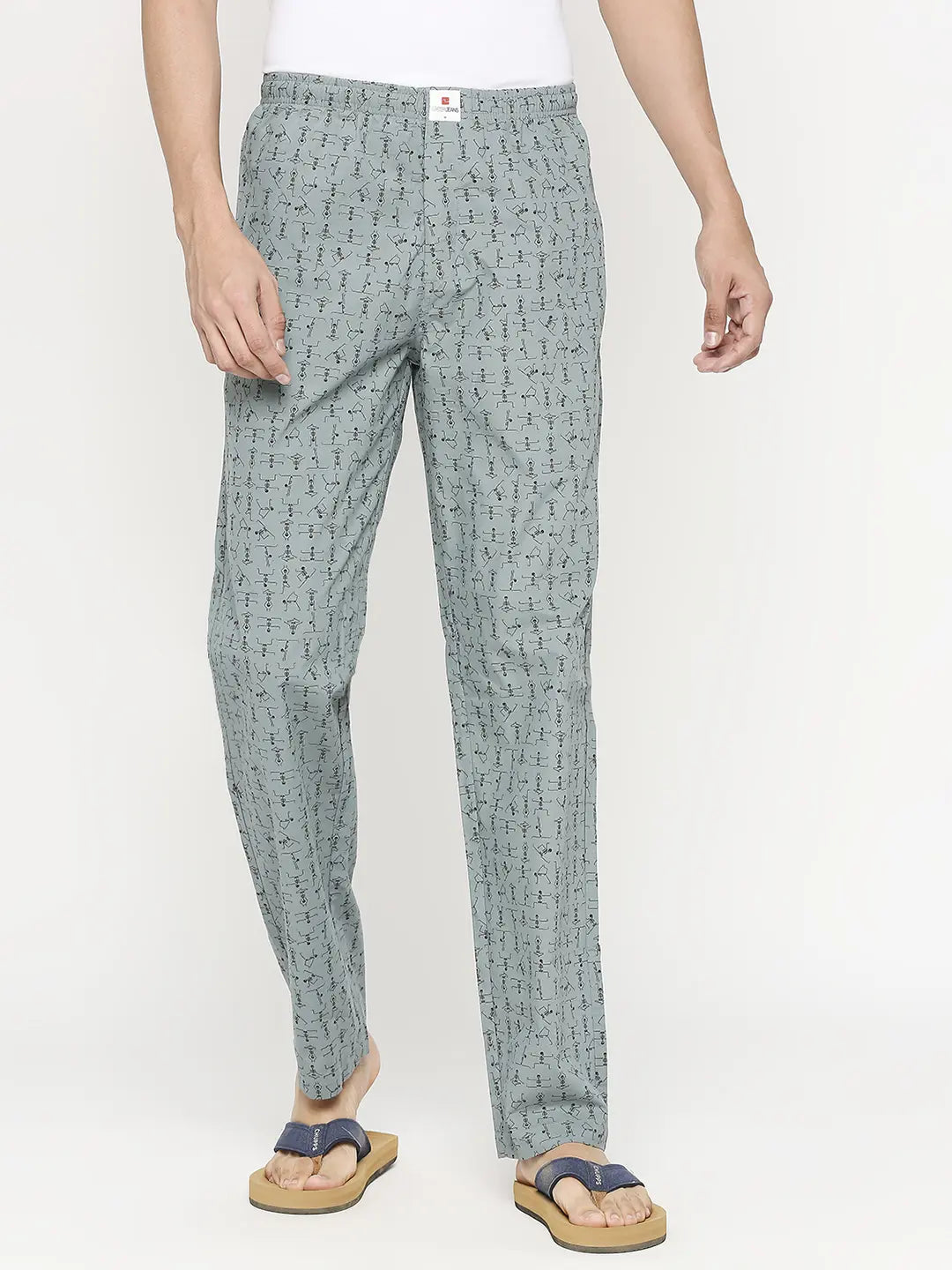 Men Premium Dull Grey Cotton Regular Fit Pyjama- UnderJeans by Spykar