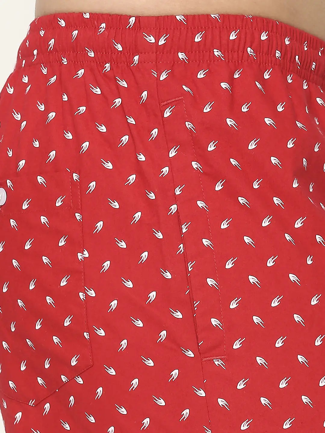 Men Premium Cotton Printed Red Pyjama- UnderJeans by Spykar