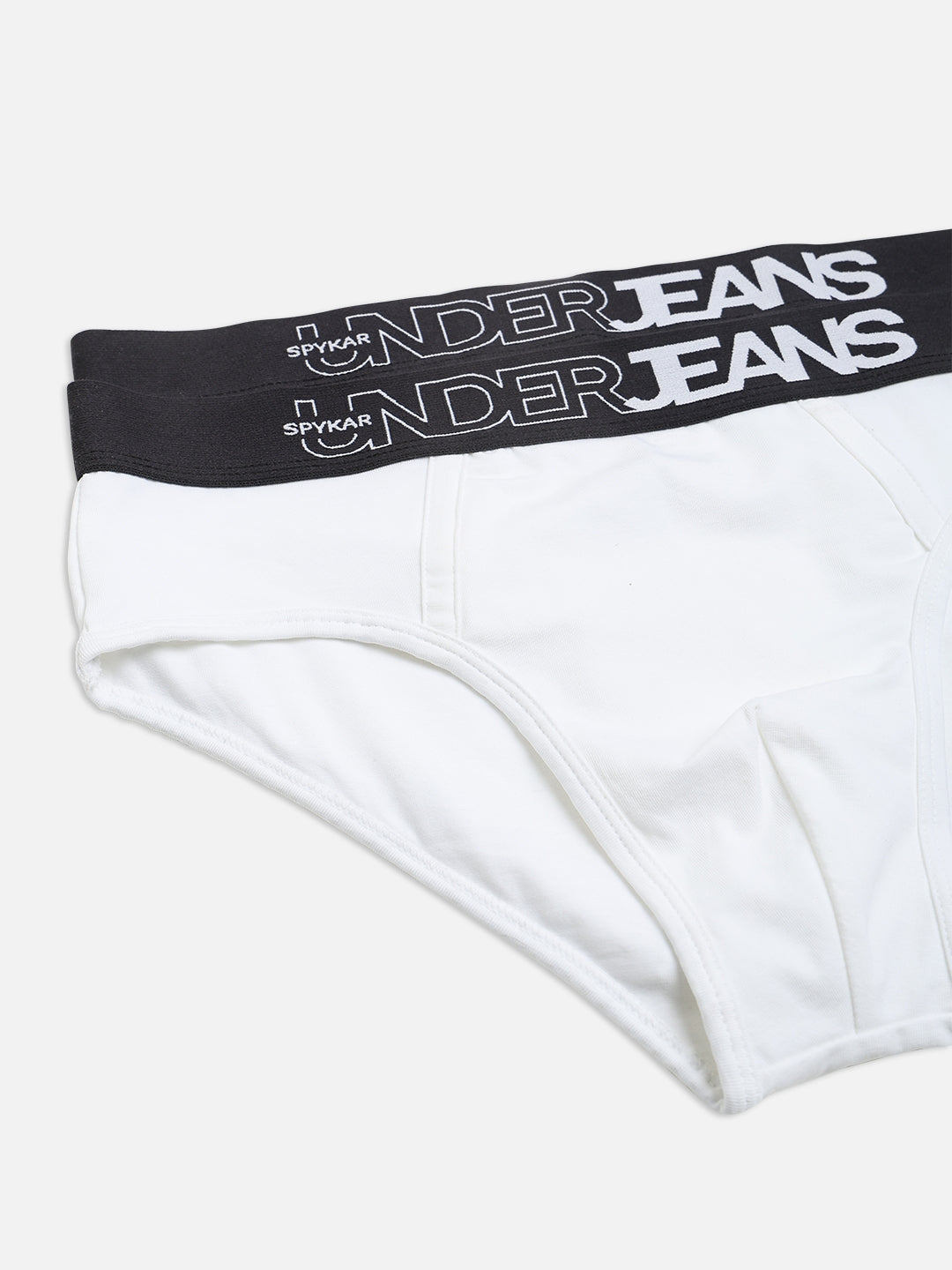 Underjeans by Spykar Men Premium White Brief Pack of 2