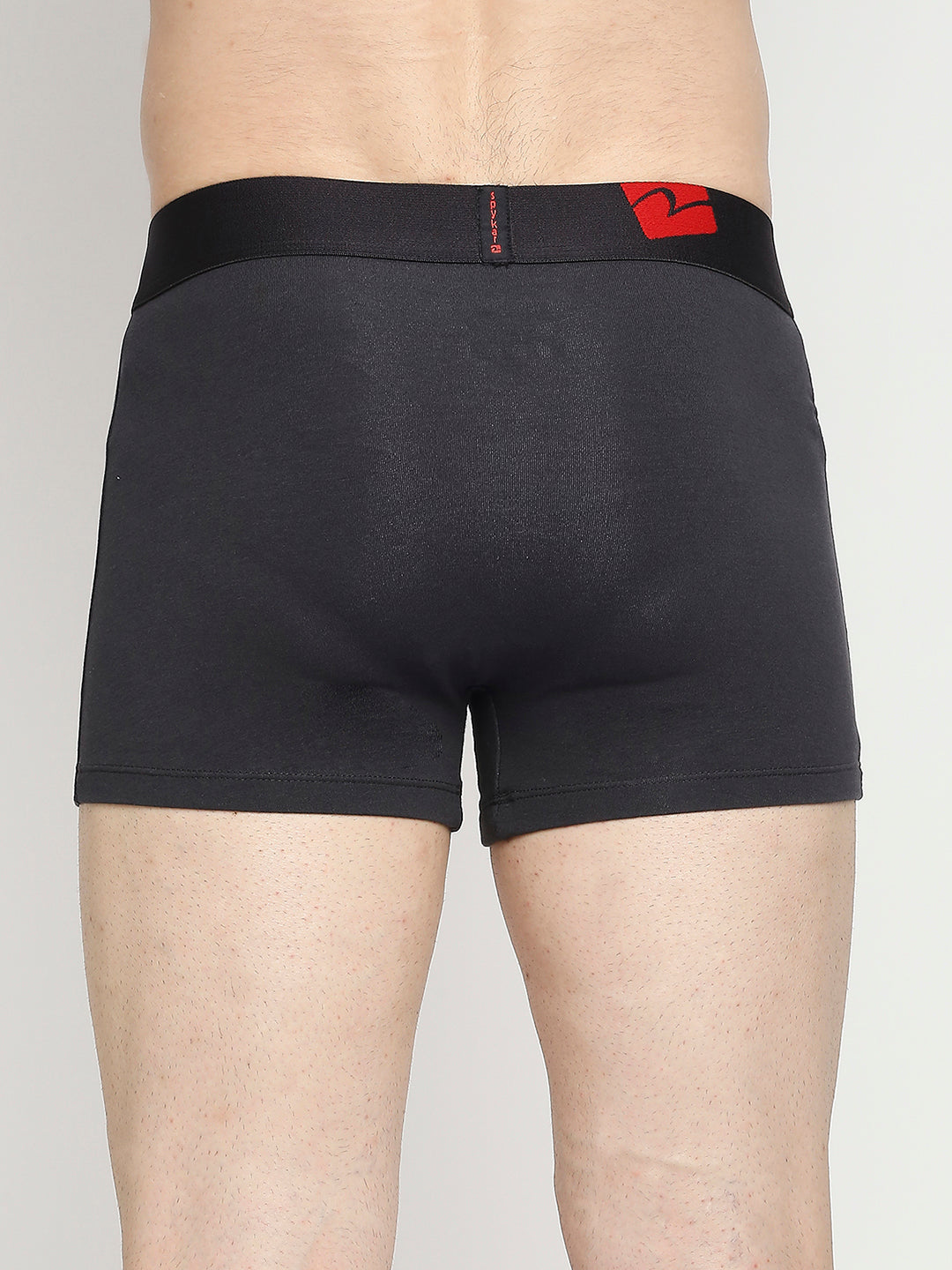 Men Premium Cotton Blend Dark Grey Trunk- UnderJeans by Spykar