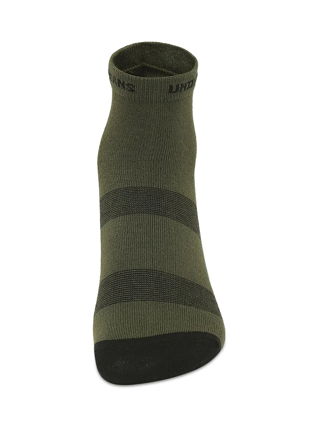 Men Premium White & Olive Ankle Length Socks - Pack Of 2- Underjeans by Spykar