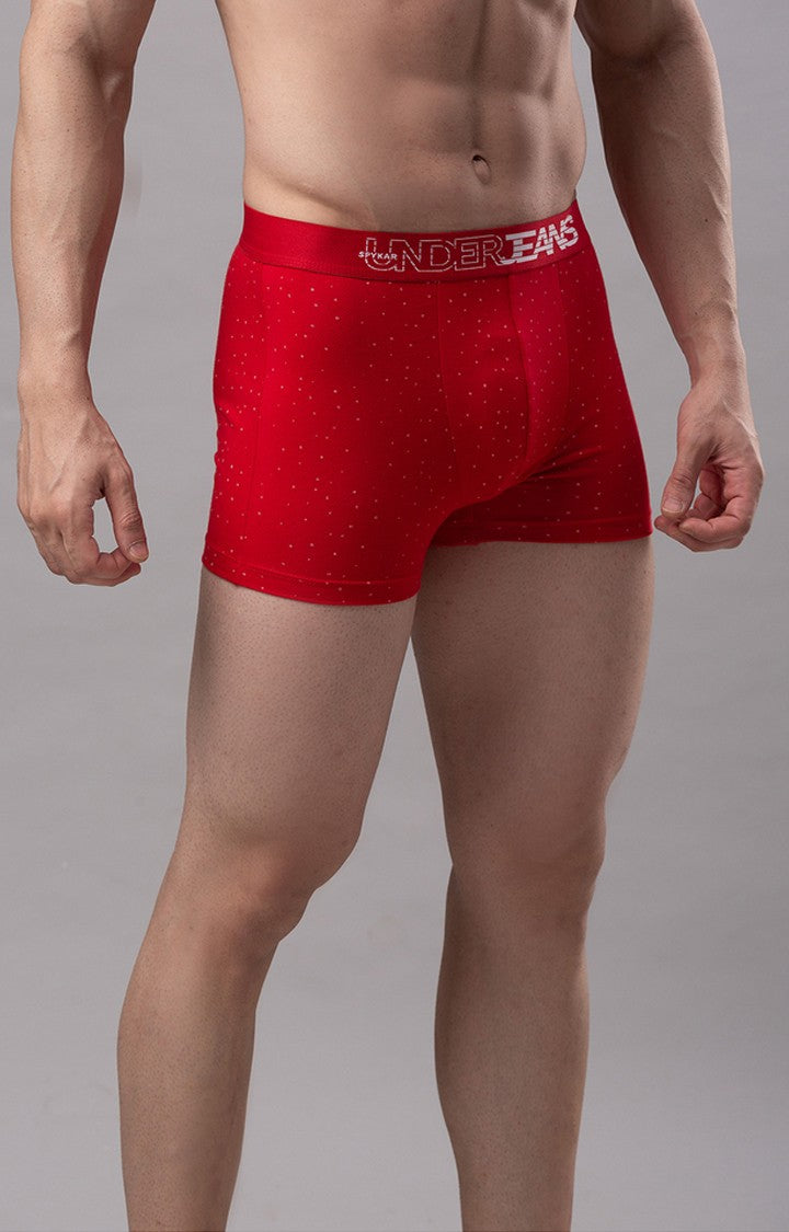 Red Cotton Trunk for Men Premium- UnderJeans by Spykar