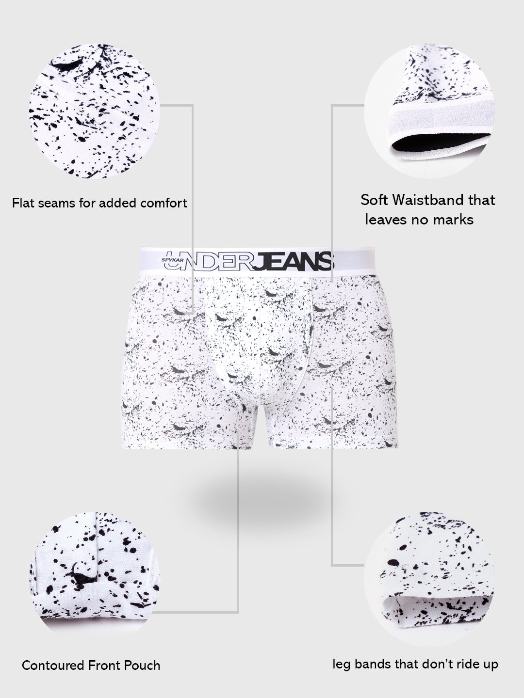 Men Premium Cotton Blend Trunk Pack of 2- UnderJeans by Spykar