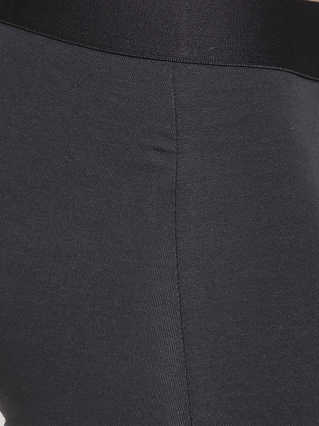 Men Premium Cotton Blend Dark Grey Trunk- UnderJeans by Spykar