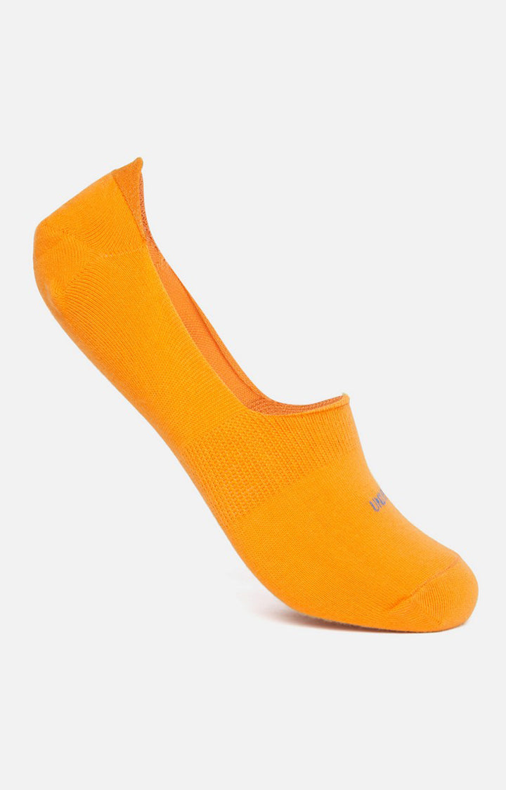 Men Premium Orange No Show Single Pair of Socks- UnderJeans by Spykar