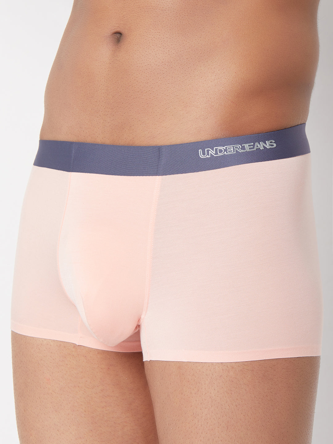 Men Pink Solid Super Premium Bonded Elastic Trunk UnderJeans by Spykar