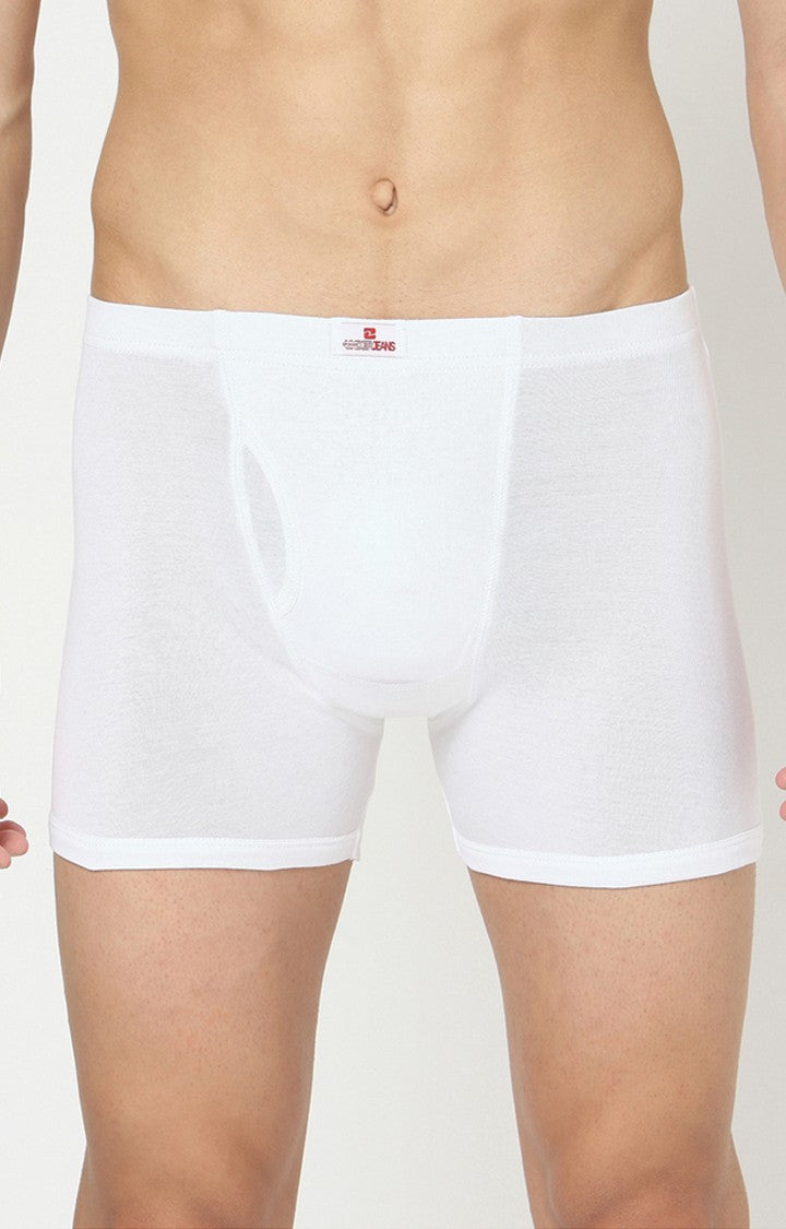 White Cotton Trunk for Men Premium- UnderJeans by Spykar