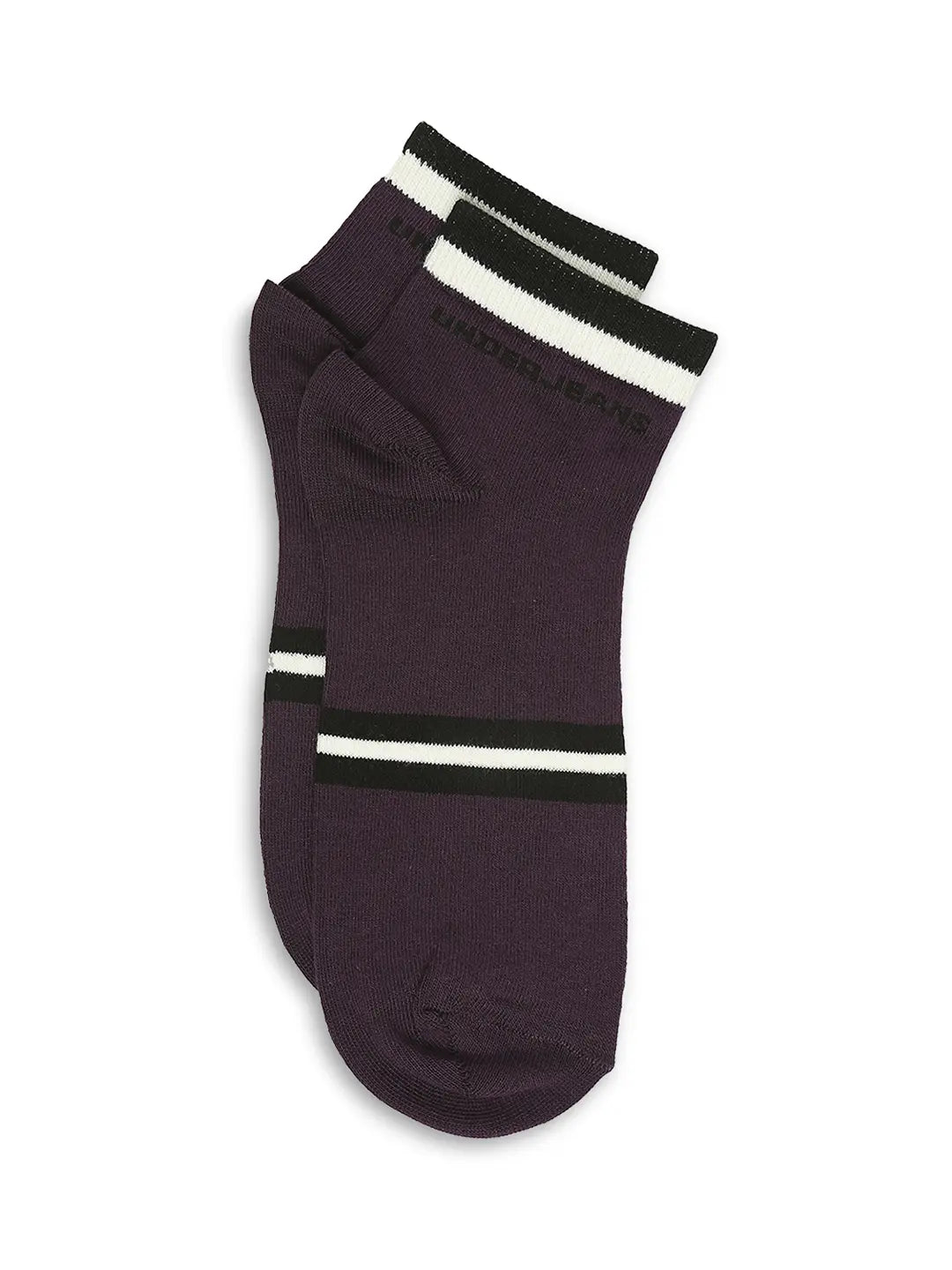 Men Premium Purple & Red Ankle Length Socks - Pack Of 2- Underjeans by Spykar