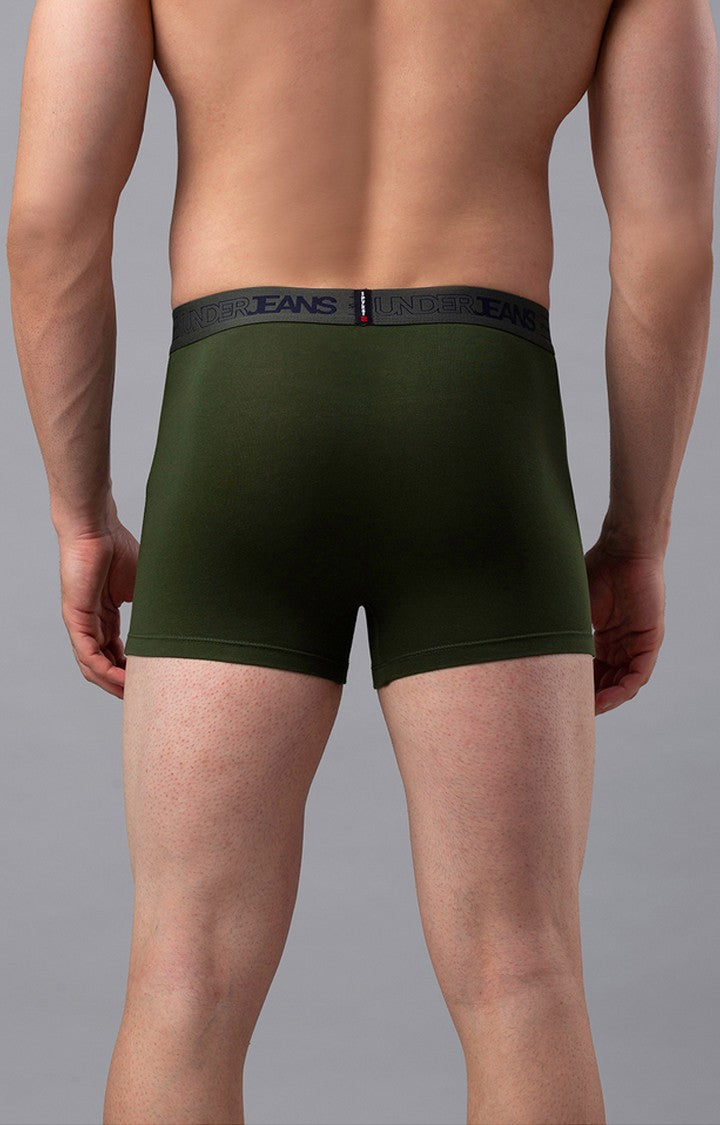 Olive Cotton Trunk for Men Premium - (Pack of 2)- UnderJeans by Spykar