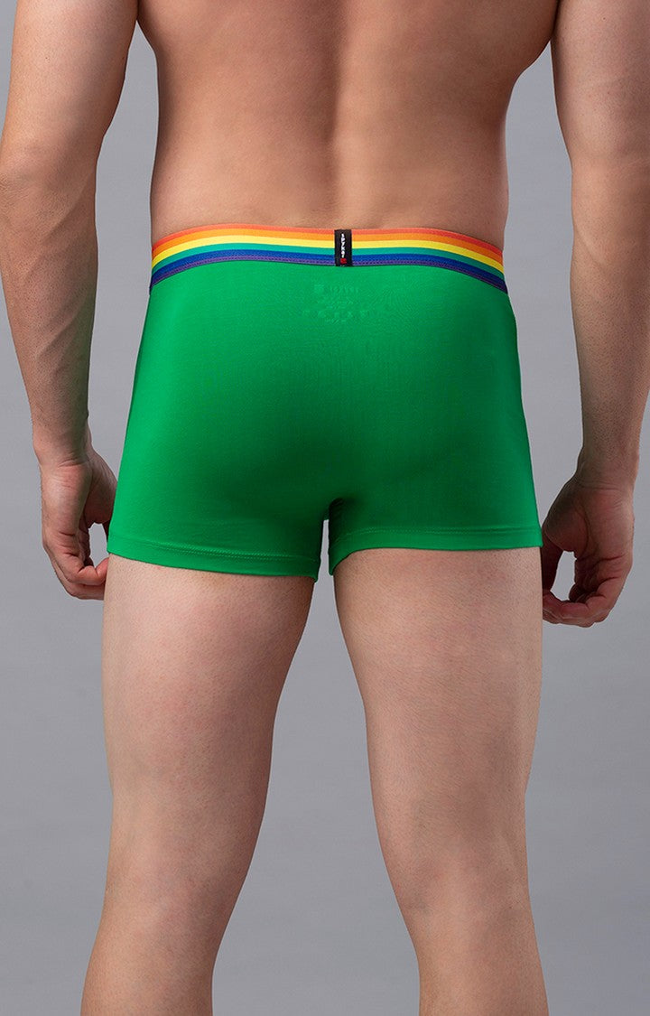 Men Premium Cotton Blend Green-Multi Trunk - (Pack of 2)- UnderJeans by Spykar