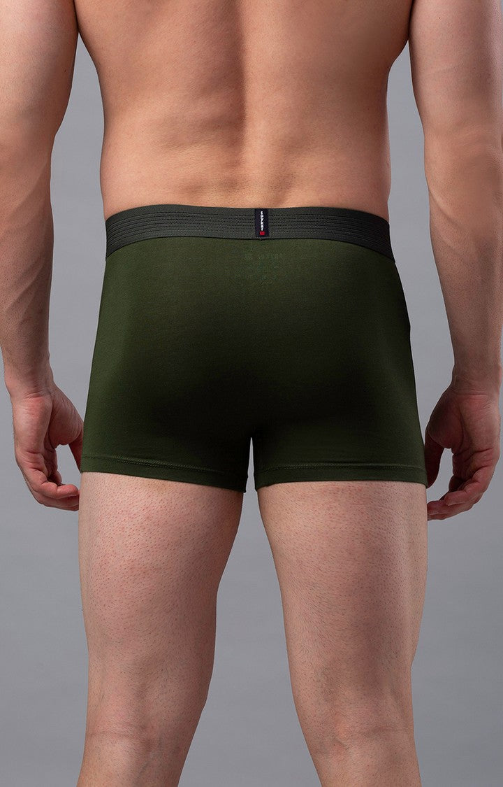 Men Premium Cotton Blend Olive Trunk - (Pack of 2)- UnderJeans by Spykar