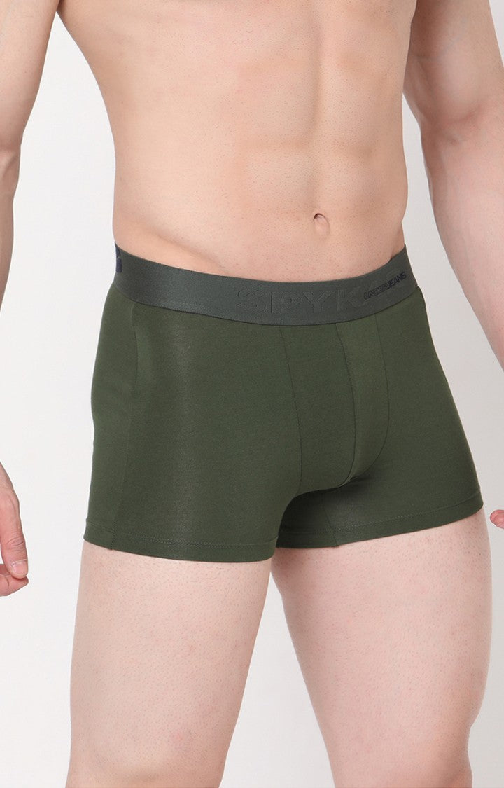 Olive Cotton Trunk for Men Premium- UnderJeans by Spykar