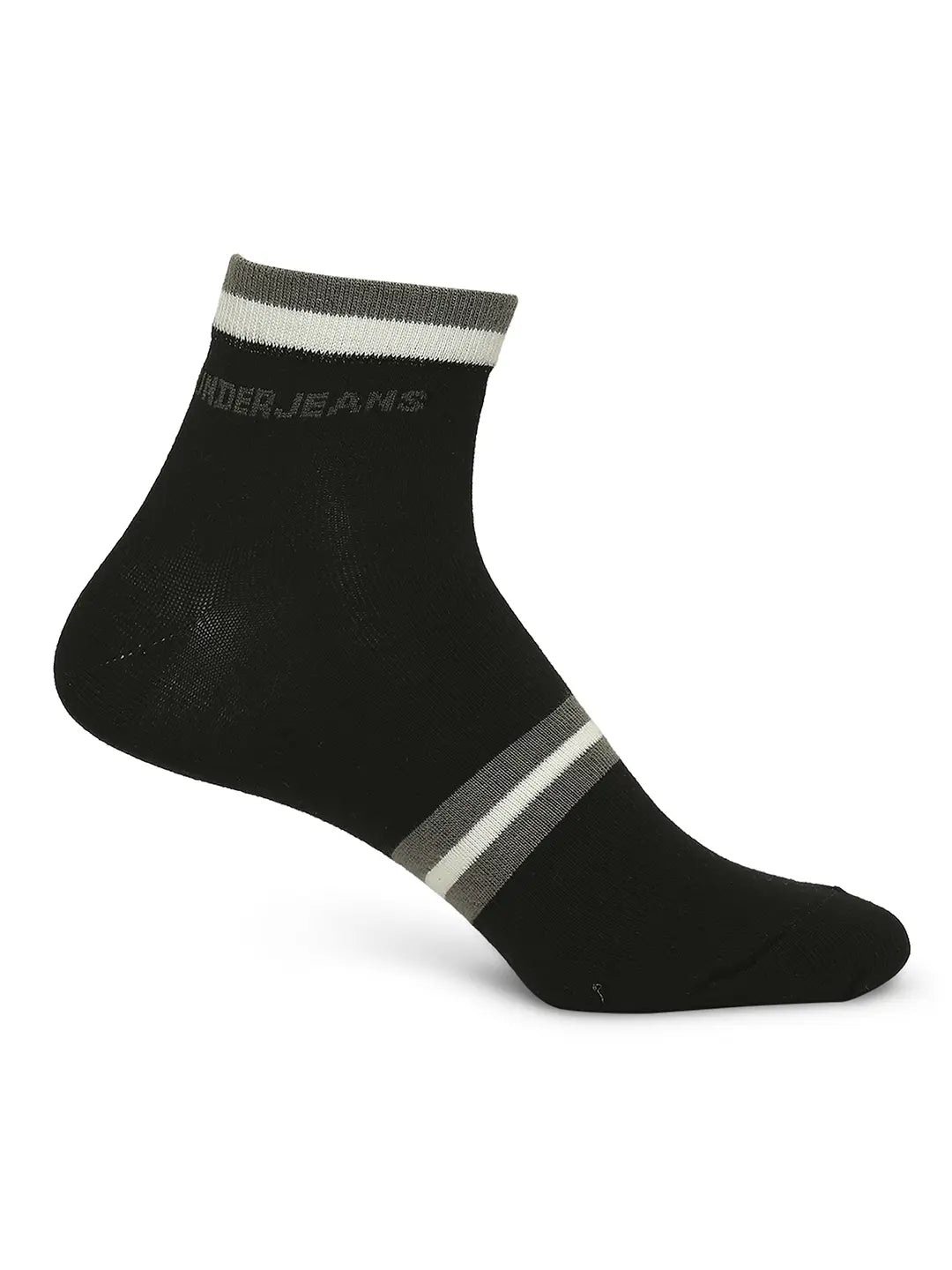 Men Premium Black & Grey Melange Ankle Length Socks - Pack Of 2 - Underjeans by Spykar