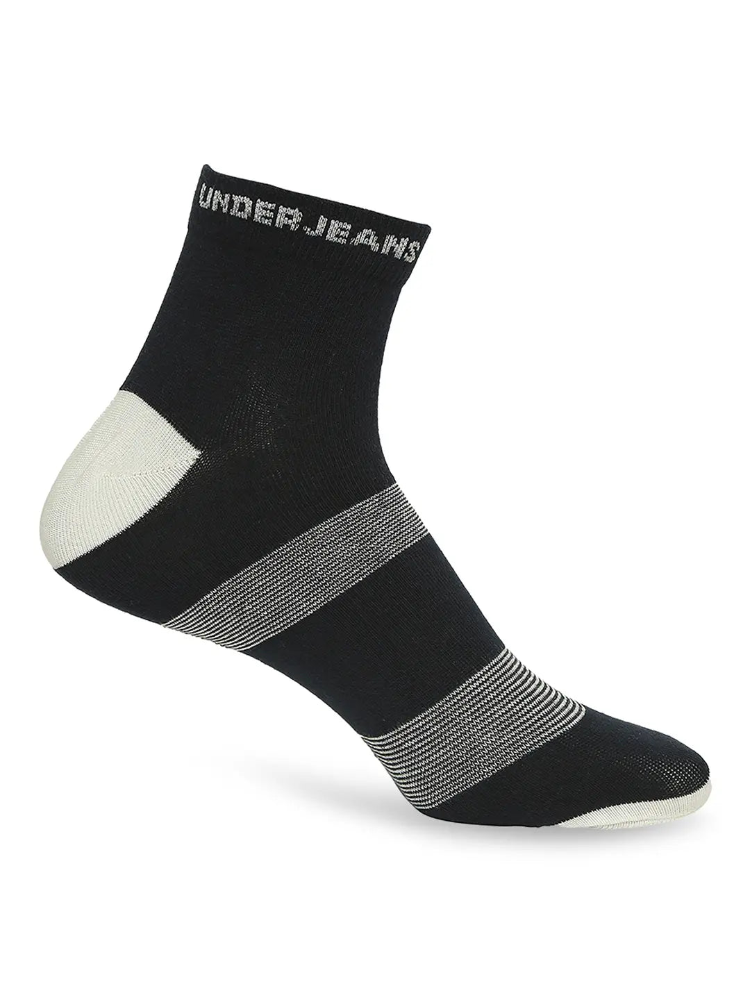 Men Premium Dark Grey & Navy Ankle Length Socks - Pack Of 2- Underjeans by Spykar