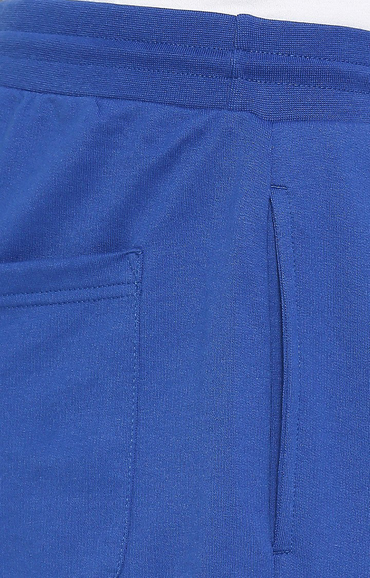 Men Premium Cotton Blend Royalblue Trackpant - UnderJeans by Spykar