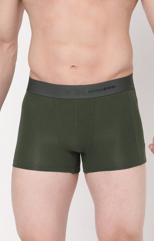 Olive Cotton Trunk for Men Premium- UnderJeans by Spykar