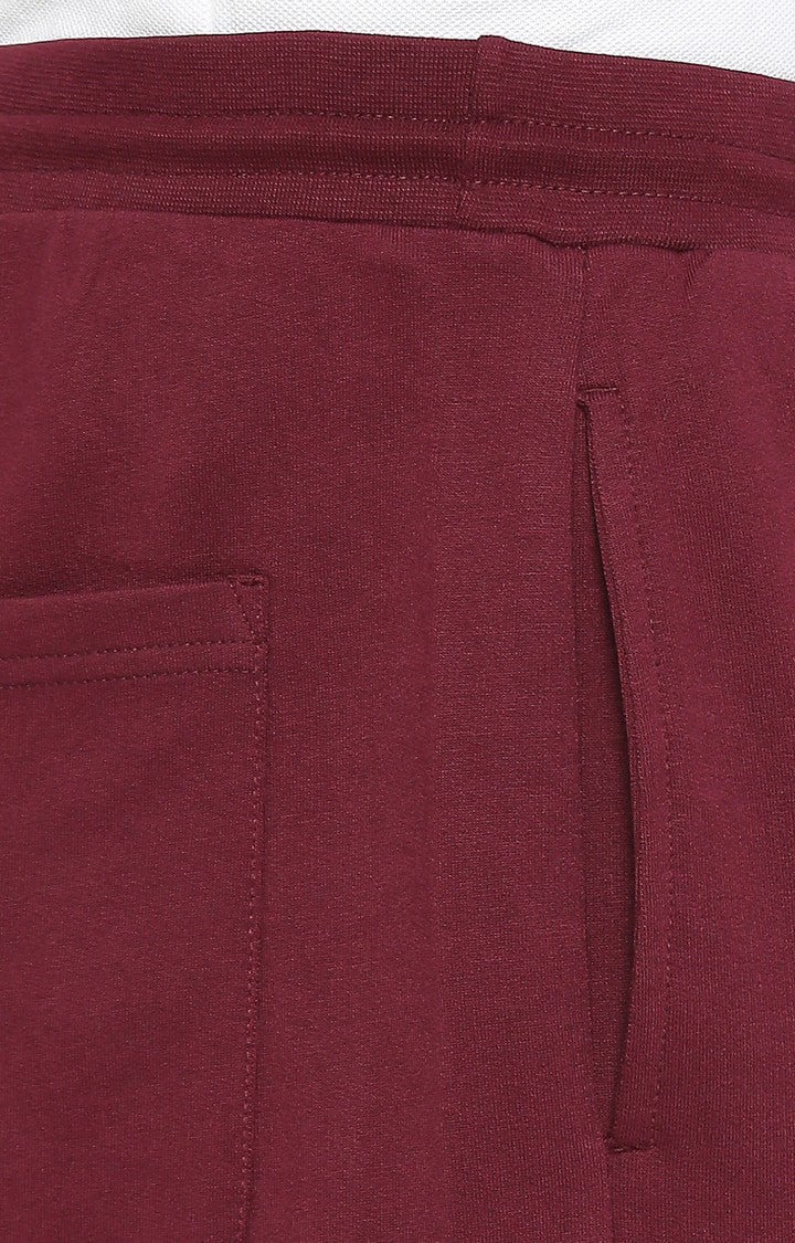 Men Premium Cotton Blend Wine Trackpant - UnderJeans by Spykar