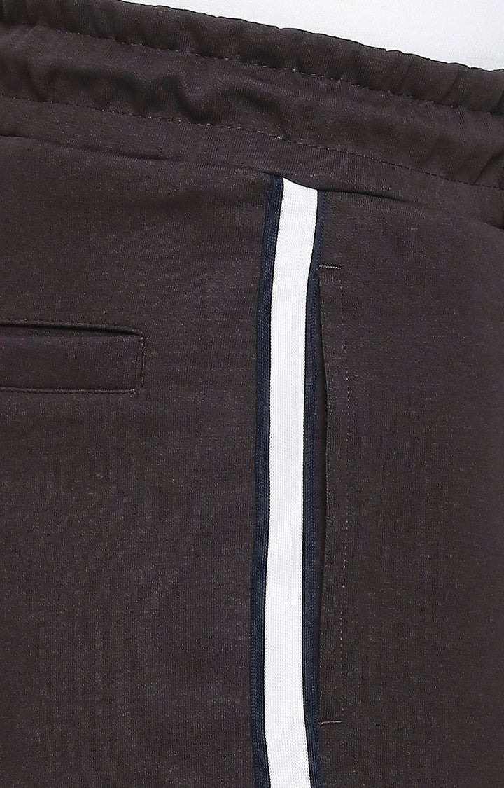 Men Premium Cotton Blend Knitted Slate Grey Shorts - UnderJeans by Spykar
