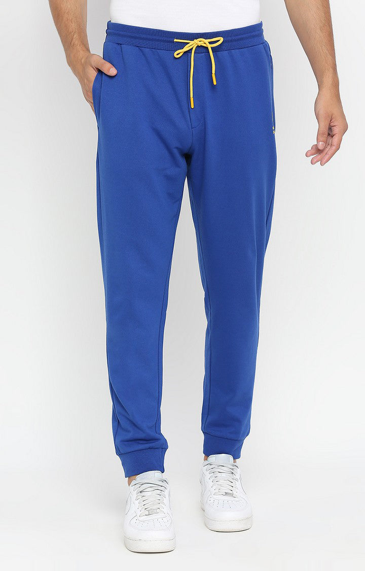 Men Premium Cotton Blend Royalblue Trackpant - UnderJeans by Spykar