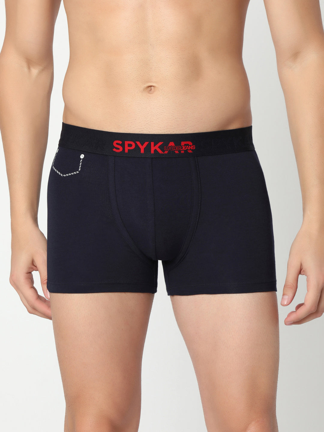 Men Premium Grey & Navy Cotton Blend Trunk (Pack of 2)- UnderJeans by Spykar