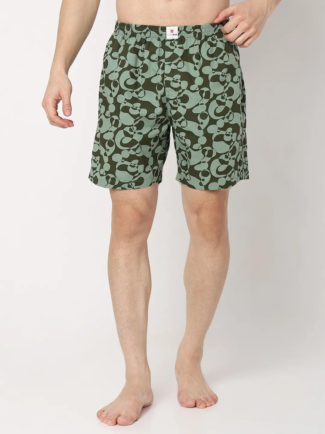 Underjeans by Spykar Men Premium Green Cotton Blend Regular Fit Boxer Shorts
