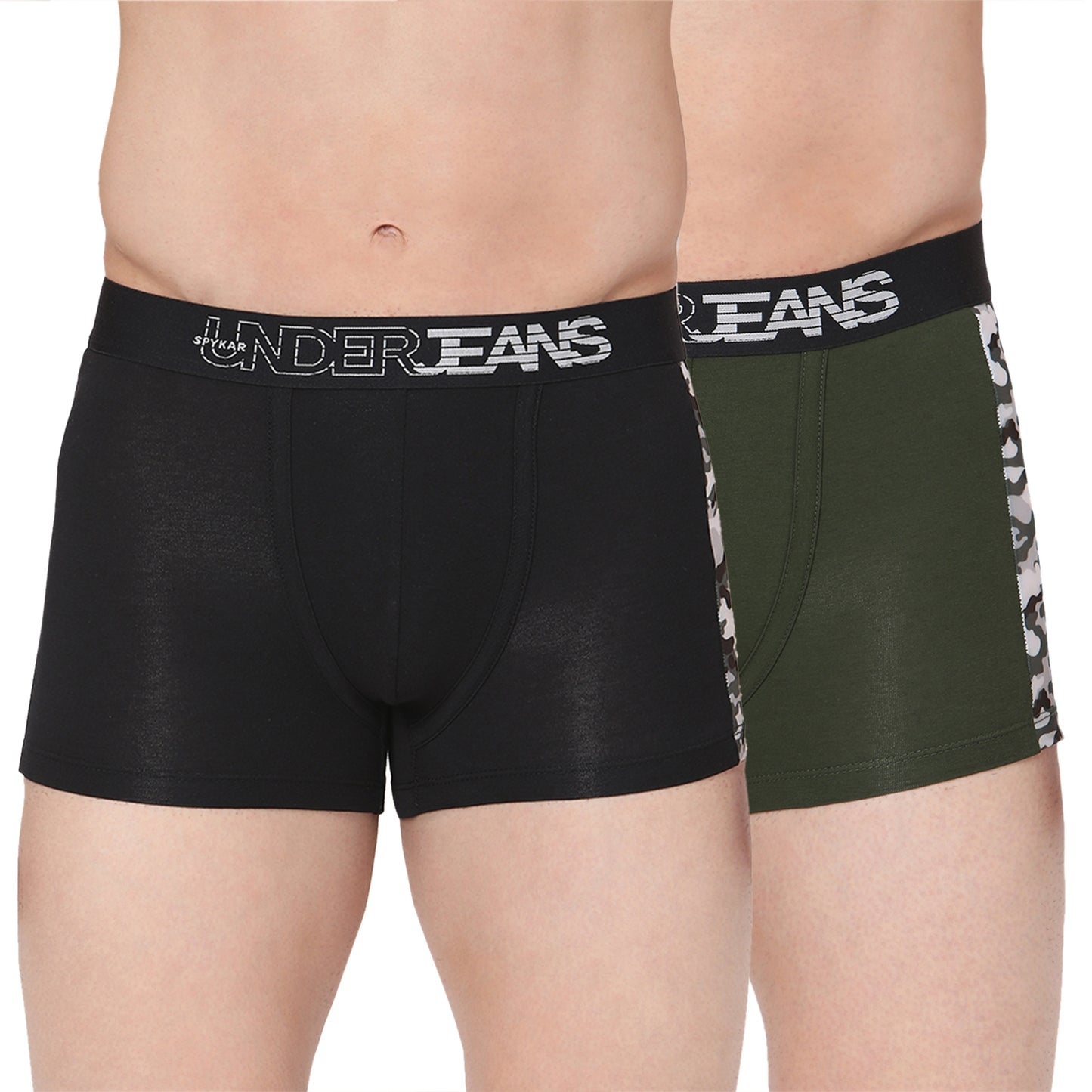 Men Premium Cotton Blend Trunk Pack of 2- UnderJeans by Spykar