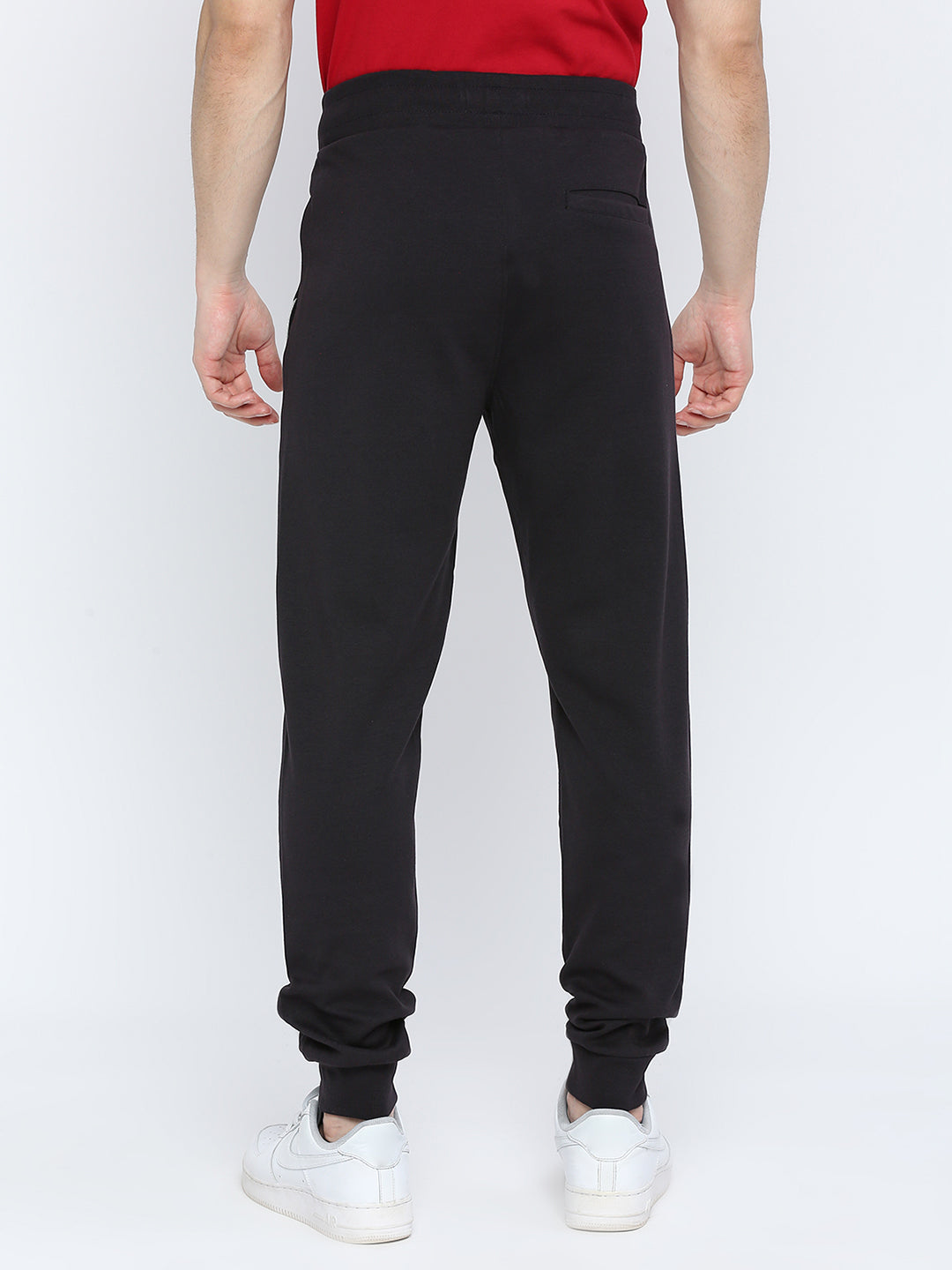 Men Premium Cotton Navy Trackpant - UnderJeans by Spykar