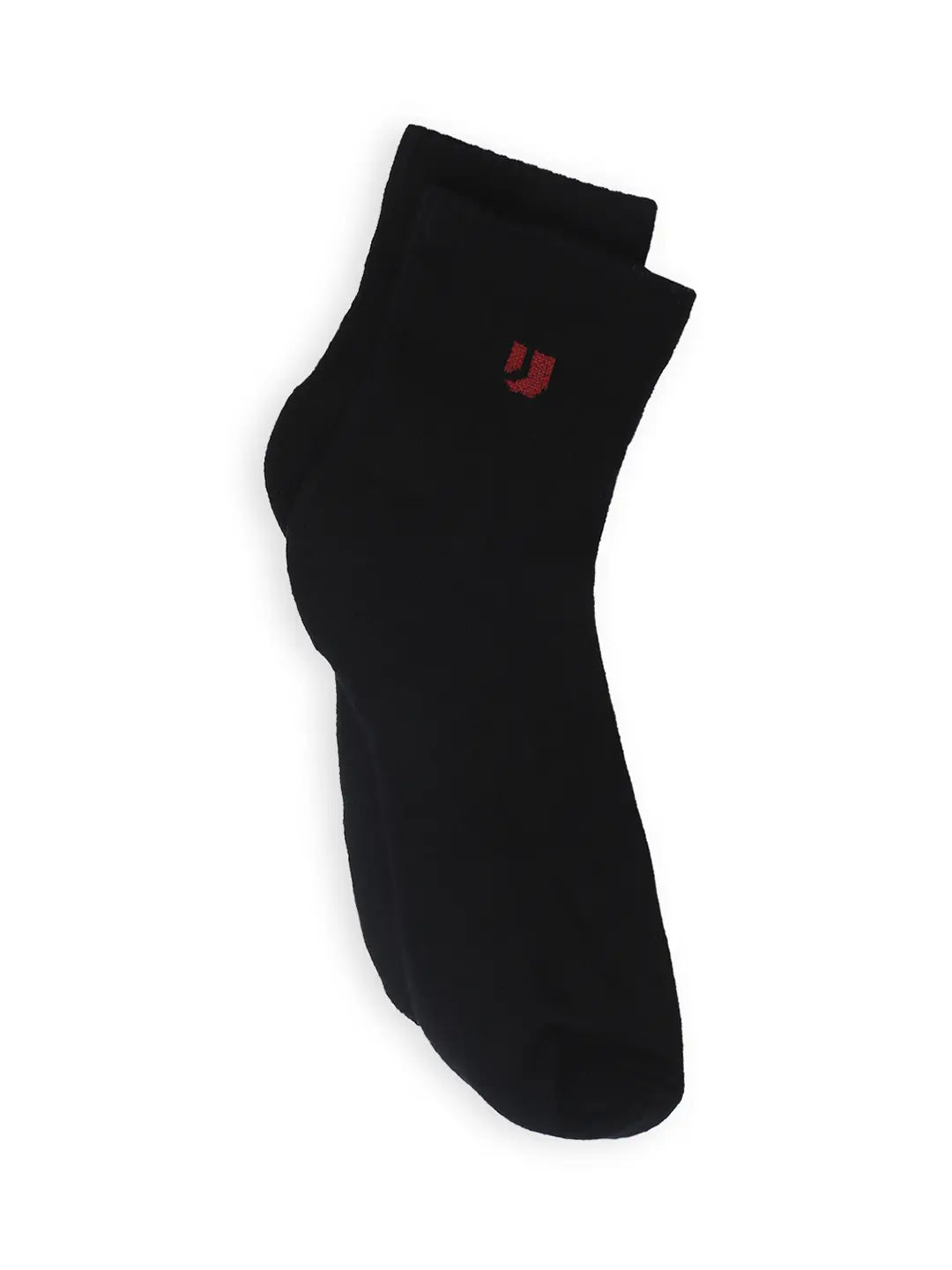 Men Grey Melange & Black Cotton Blend Ankle Length Socks - Pack Of 2 - Underjeans by Spykar