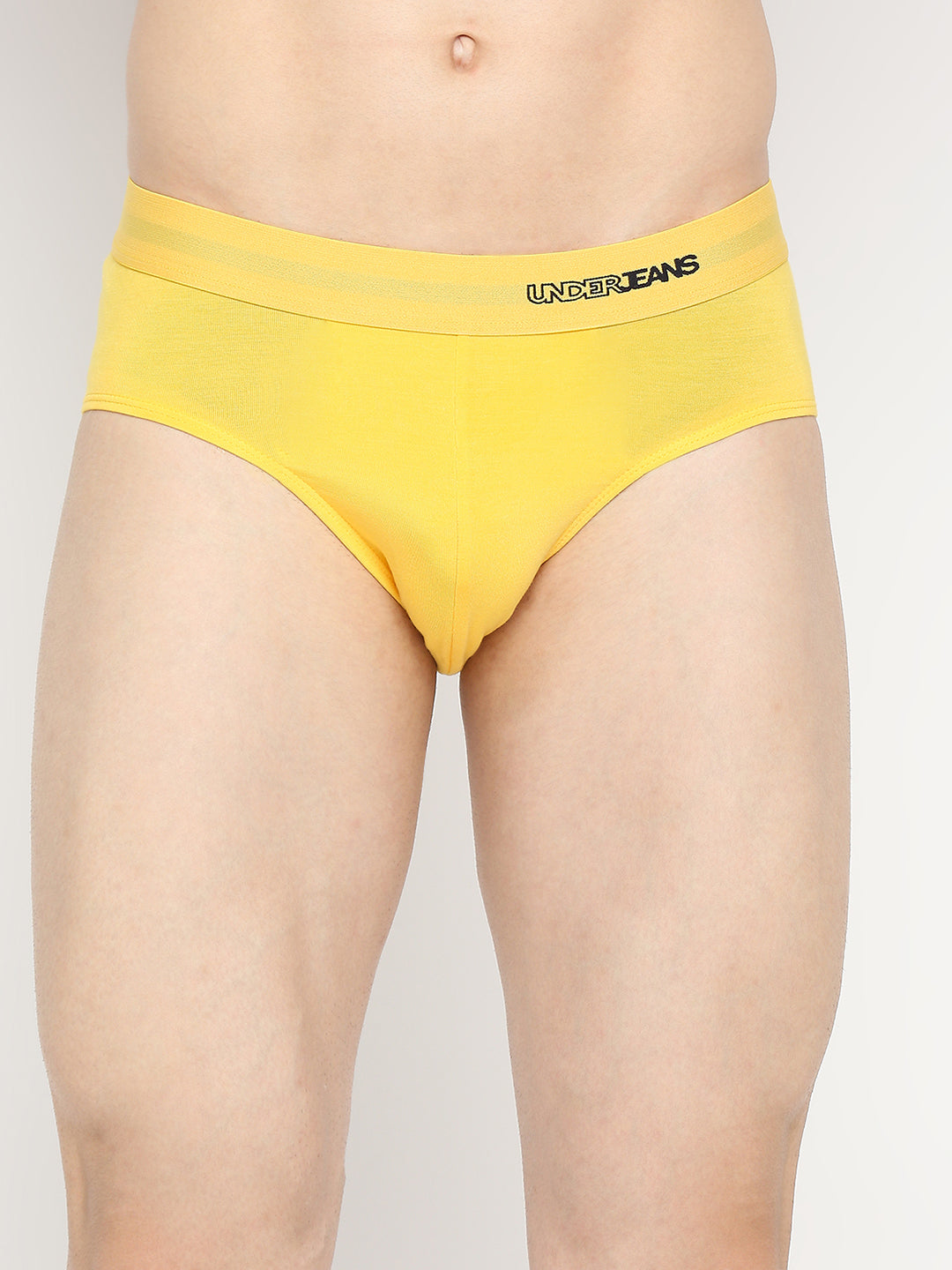Men Premium Micromodal Yellow Brief - UnderJeans by Spykar