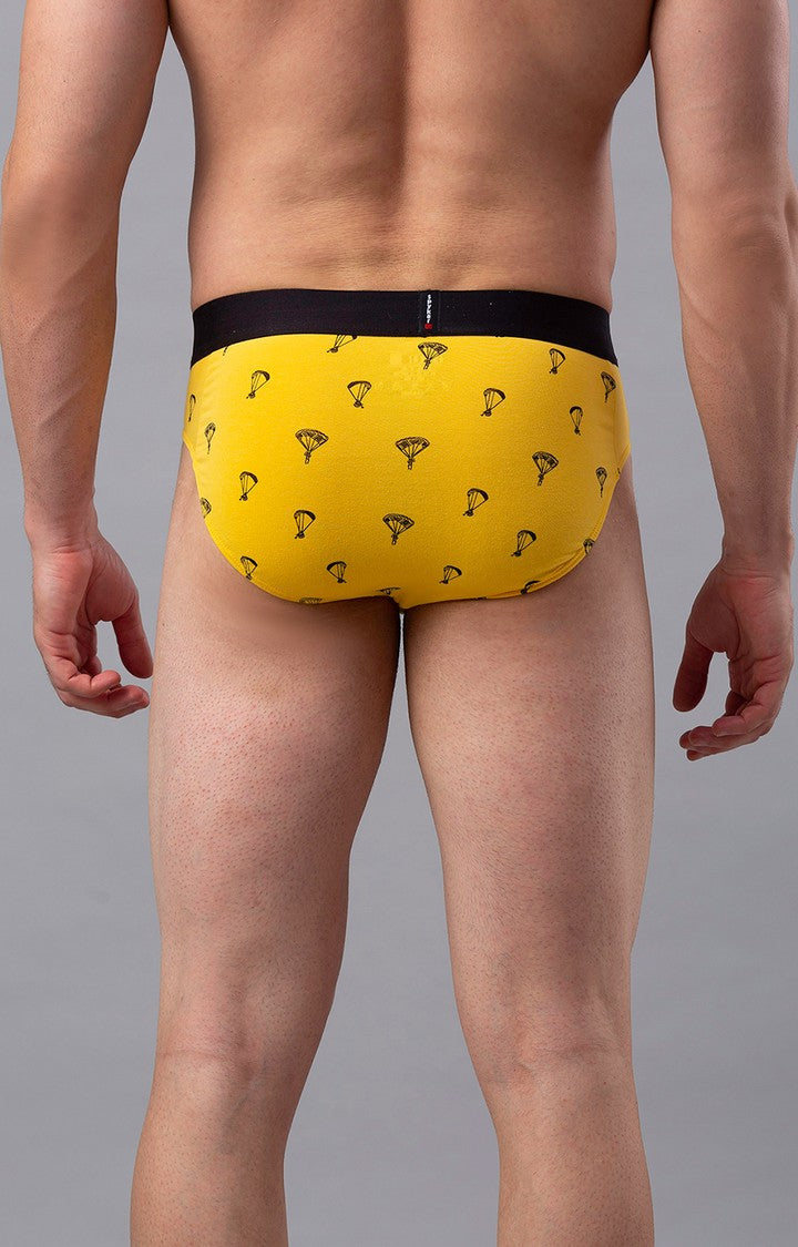 Men Premium Cotton Blend Yellow Brief - (Pack of 2)- UnderJeans by Spykar