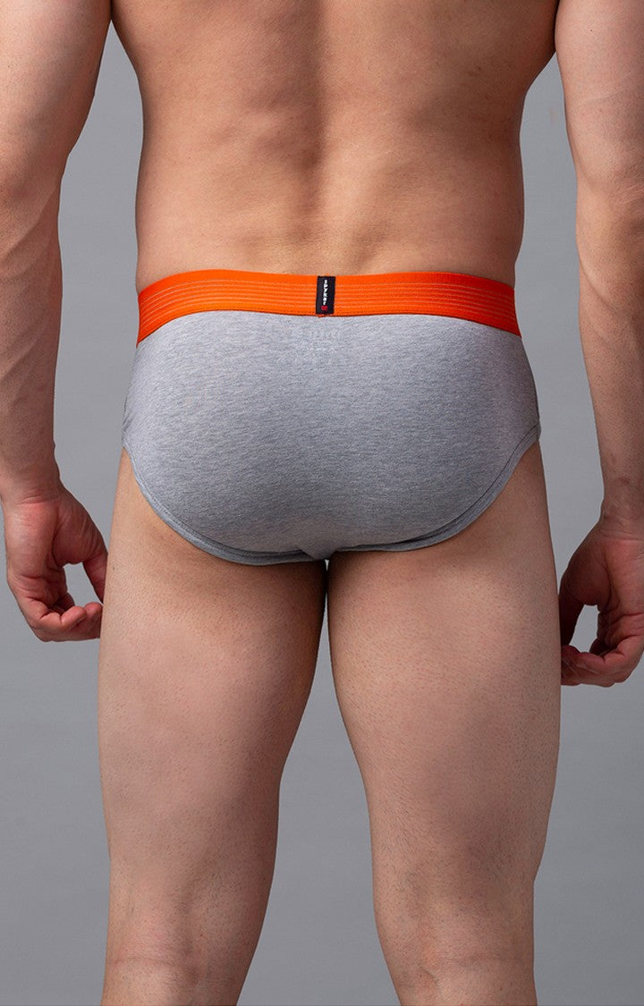 Grey Cotton Brief for Men Premium- UnderJeans by Spykar