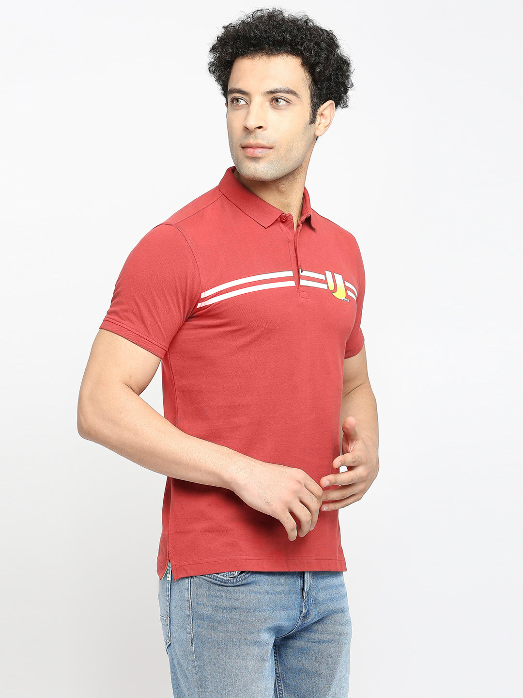 Mens red online polo