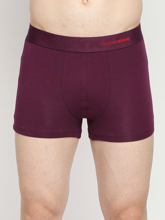 Men Premium Cotton Blend Purple Trunk- UnderJeans by Spykar